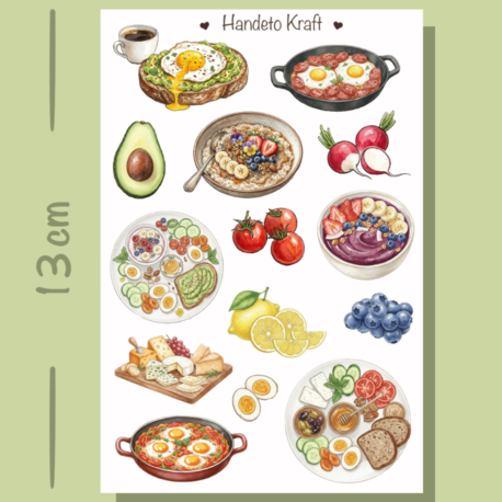 Kahvaltı Temalı Sticker Seti Çıkartma Scrapbook Bullet Journal Etiket Ajanda Planner stikır