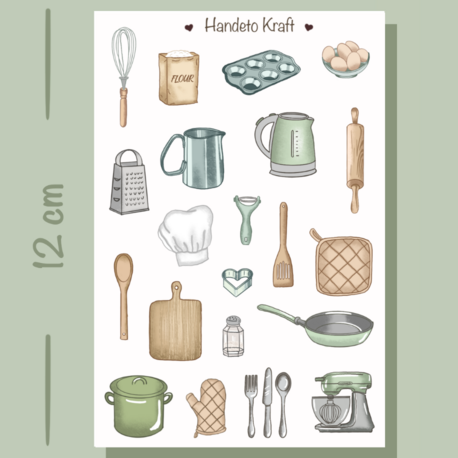 Mutfak Sticker Seti, Planner Etiket, Çıkartma, Scrapbook, Journal Sticker
