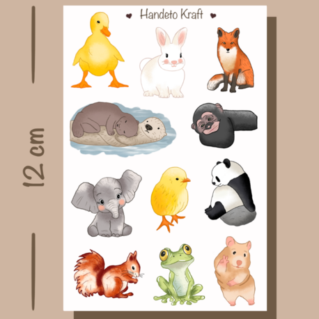 Sevimli Hayvanlar Sticker Seti, Planner Etiket, Çıkartma, Scrapbook, Journal Sticker