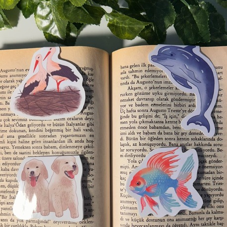 4'lü hayvan temalı mıknatıslı kitap ayracı