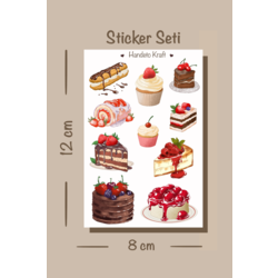 Tatlı / pasta temalı sticker seti