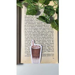 Kahve temalı mıknatıslı kitap ayracı