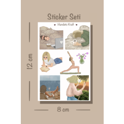 Mod temalı sticker (yoga, salıncak...)