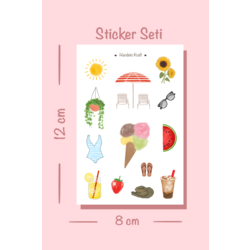 Yaz tatili temalı sticker seti