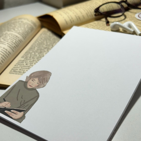 Yazı Temalı Notepad Çek Kopar Defter, Tutkallı Bloknot, A5, Çizgisiz Defter