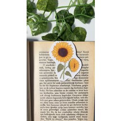 Ay çiçeği mıknatıslı kitap ayracı