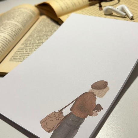 Şapka ve kitap temalı notepad