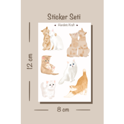 Kedi temalı sticker seti