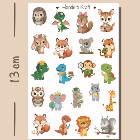 Tatlı Hayvanlar Temalı Sticker Seti Çıkartma Scrapbook Bullet Journal Etiket Ajanda