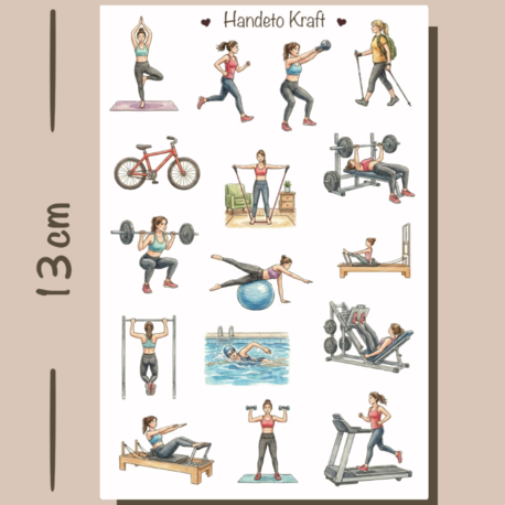 Spor Temalı Sticker Seti Çıkartma Scrapbook Bullet Journal Etiket Ajanda