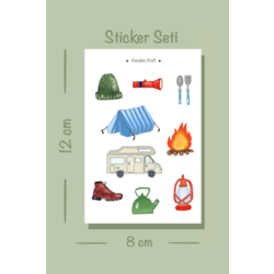 Kamp temalı sticker seti
