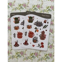 Çay Saati Temalı Sticker Seti