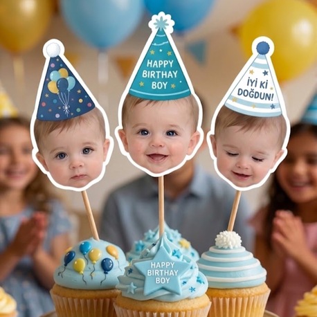Birthday Boy Cupcake Süsü
