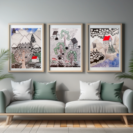Huzurlu Orman Serisi/Cozy Forest Series Poster Baskı