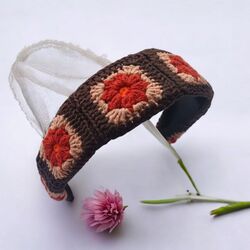 Çiçekli Vintage Taç - Kahverengi 