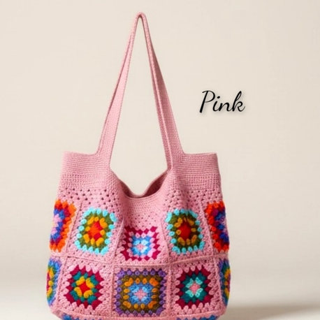 Pembe Örgü çanta (sipariş ile örülmektedir) 