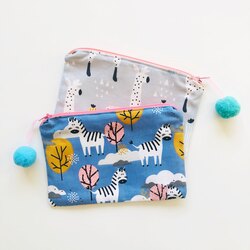 Fermuarlı Mini Çanta - Mavi Zebra