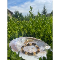Doğal Kaplan Gözü ve Sitrin Taşı Bileklik - Güç ve Bereketin Simgesi