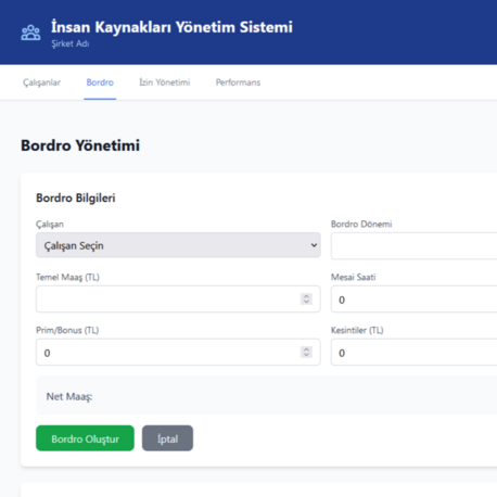 İK Yönetim Sistemi