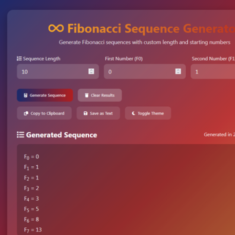  Fibonacci Sequence Generator