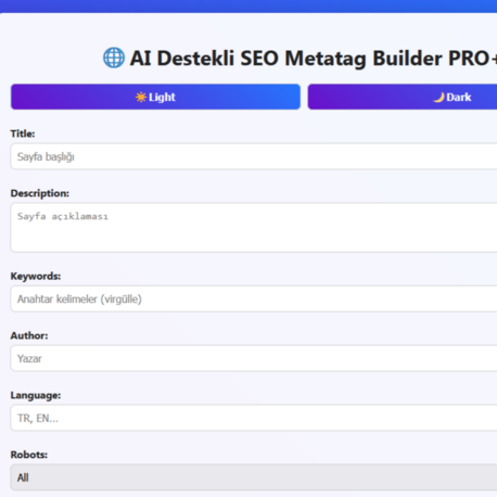 AI Destekli SEO Metatag Builder PRO+