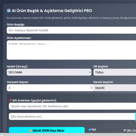 AI Ürün Başlık & Açıklama Geliştirici PRO