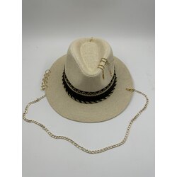 Afra Light Brown Panama Hat ( New )