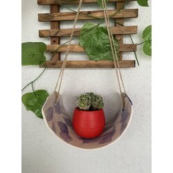 Seramik El Yapımı BAHCE & BALKON DUVAR SAKSISI mor