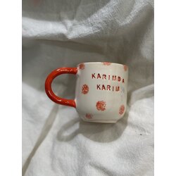 Seramik El Yapımı KARIM DA KARIM  Fincanı turuncu