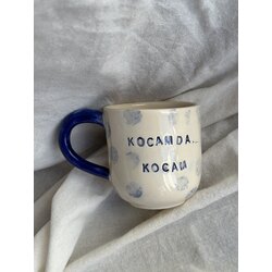 Seramik El Yapımı KOCAM DA KOCAM Fincanı mavi