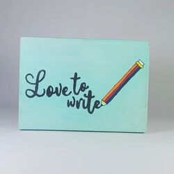 Love to write... El yapımı, el boyama masif ahşap duvar süsü.
