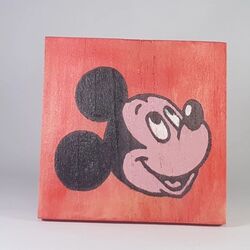 Mickey... Ahşap elle boyama duvar süsü