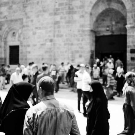People in Bursa Grand Mosque