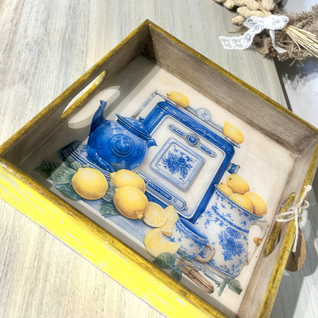 Lemon Blue Mini Tepsi