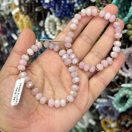 Pembe Kuvars Taşlı Bileklik