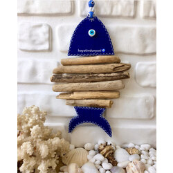 driftwood keçe balık duvar süsü
