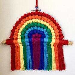 Rainbow - gökkuşağı makrome duvar süsü