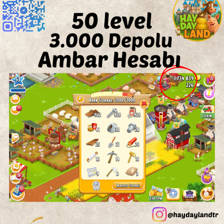 50+ LEVEL 3000 AMBAR MALZEMESİ DOLU HESAP