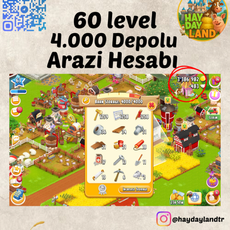 60+ LEVEL 4000 ARAZİ MALZEMESİ DOLU HESAP