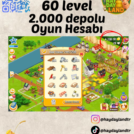 60 LEVEL 2400+ MALZEME DOLU HESAP
