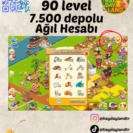 90+ LEVEL 7500 AĞIL MALZEMESİ DOLU HESA