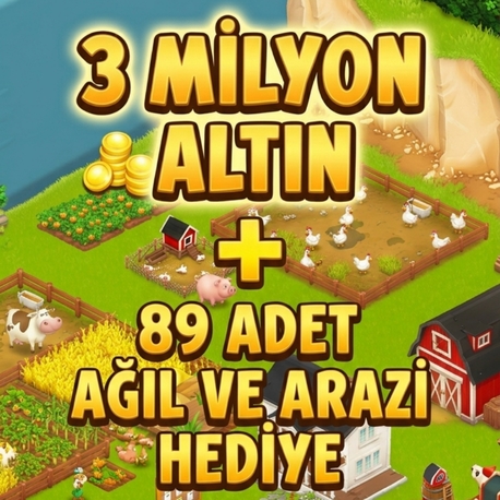 3 MİLYON ALTIN + 89 ADET AĞIL veya ARAZİ HEDİYE ❗(KISA SÜRELİ FIRSAT ÜRÜNÜ)