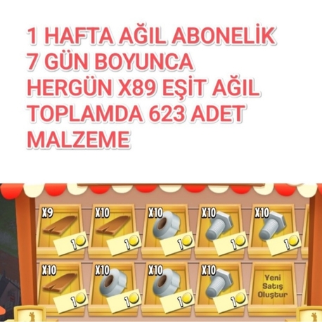1 haftalık ağıl aboneliği 