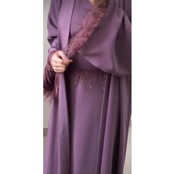 Şal iç elbise abaya üçlü takım 