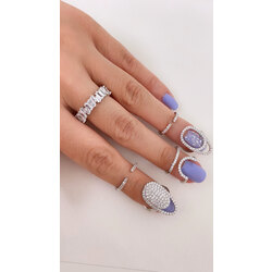 silver zirkon taşlı tırnak yüzük modelleri