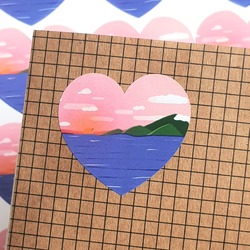 sunset heart . sticker 
