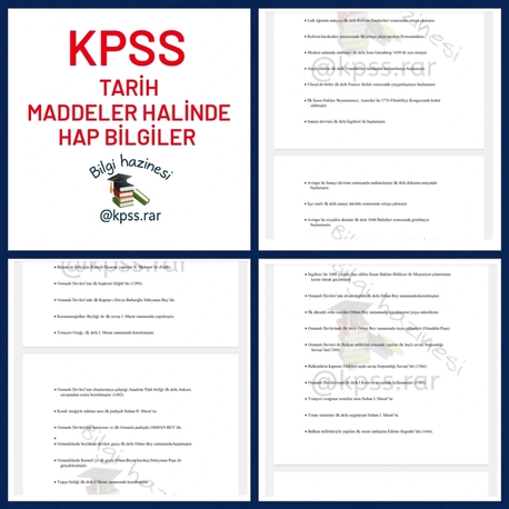 KPSS|Tarih Hap Bilgiler
