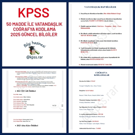 KPSS|Vatandaşlık - 2025 Güncel - Coğrafya 