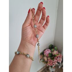 nazar boncuklu altin renk bileklik