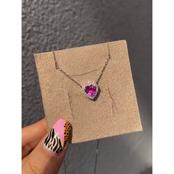 925 Ayar Gümüş Swarovski Kalp Kolye 